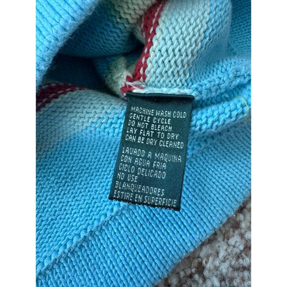 LAUREN, RALPH LAUREN Women's 100% Cotton Sweater, Size Lg; Colorful Stripes - Picture 10 of 11